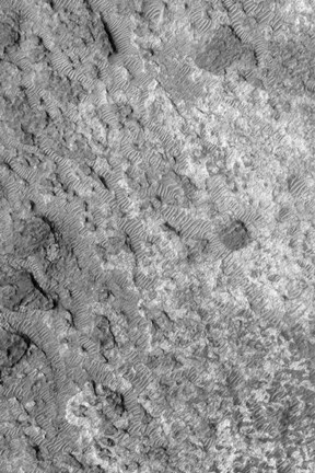 Framed Ancient Meteor Crater in the Northeastern Part of Noachis Terra on Mars Print