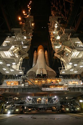 Framed Space Shuttle Endeavour Inside the Vehicle Assembly Building at Kennedy Space Center Print