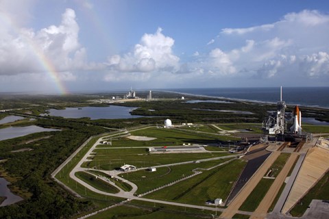 Framed Space shuttle Atlantis and Endeavour on the Lanch Pads at Kennedy Space Center in Florida Print