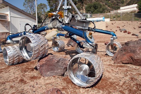 Framed Scarecrow, a Mobility-Testing Model for Mars Science Laboratory Print