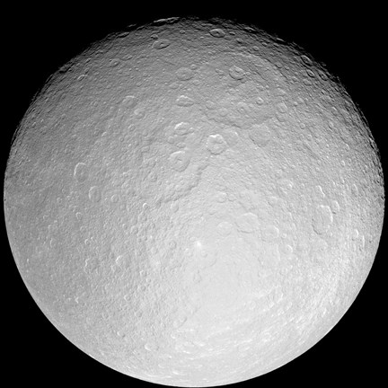 Framed Saturn's Icy Moon Rhea Print