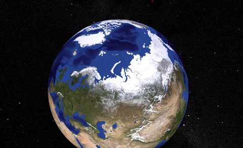 Framed View of Earth Showing the Arctic Region Print