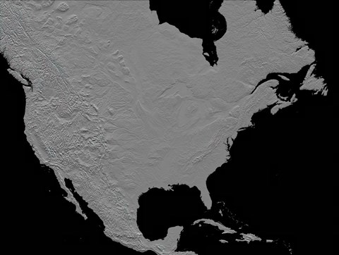 Framed Stereoscopic View of North America Print