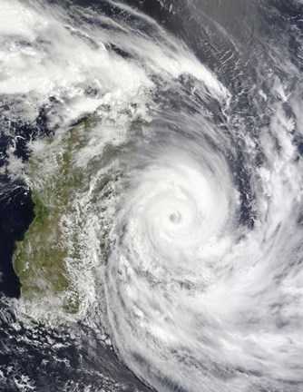Framed Tropical Cyclone Gael off Madagascar Print
