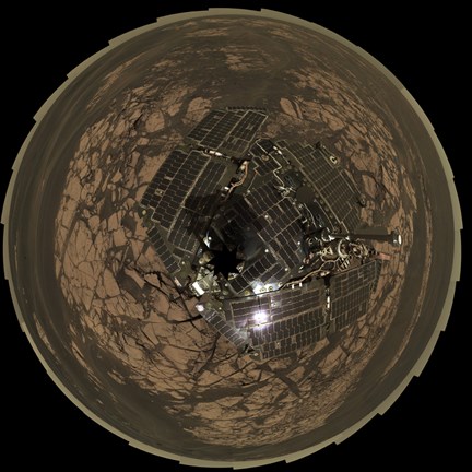 Framed Bird&#39;s-Eye View of Opportunity at Erebus on planet Mars Print