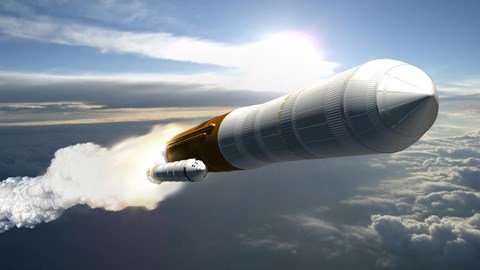 Framed Artist's Concept of a Cargo Launch Vehicle Blast Off Print