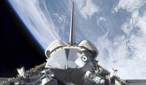 Framed Logistics Module for the Japanese Kibo Laboratory in Space Shuttle Endeavour&#39;s Payload Bay Print