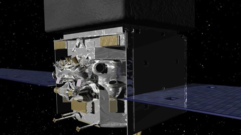 Framed Artist's Concept of the Gamma-Ray Large Area Space Telescope, or GLAST Print