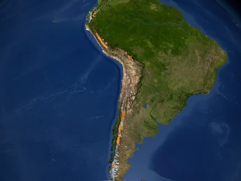 Framed Glaciers in Regions of South America Print