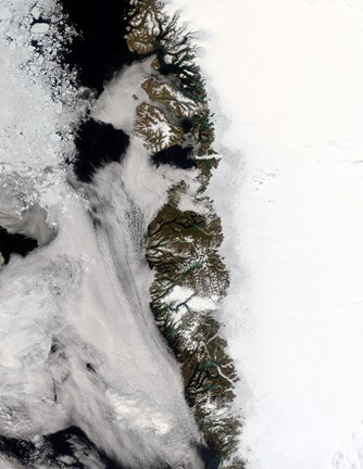 Framed Meltwater Ponds along Greenland West Coast Print
