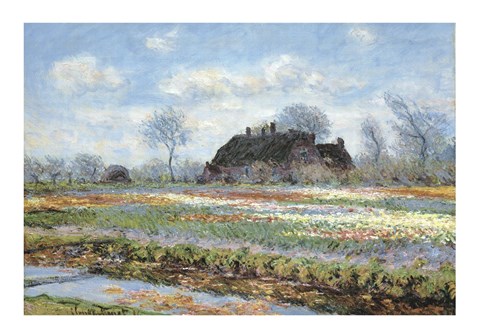 Framed Tulip Fields at Sassenheim Print