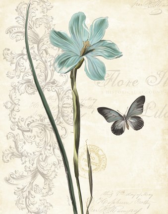 Framed Lila Bleu I Print