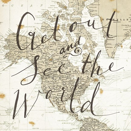 Framed Get Out and See the World Square Print