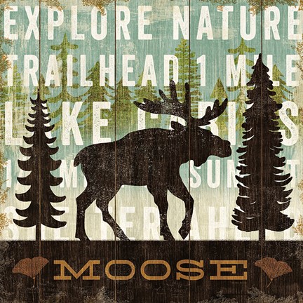 Framed Simple Living Moose Print