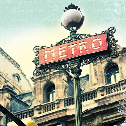 Framed Paris Metro Letter Print