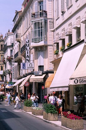 Framed Shopping Scenic, Cannes, France Print