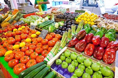 Framed France, Provence, Cannes, Produce market Print