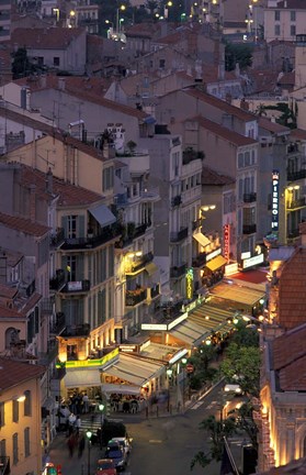 Framed Overview of Rue Faure, Cannes, France Print