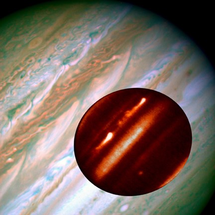 Framed Hubble/IRTF Composite Image of Jupiter Storms Print