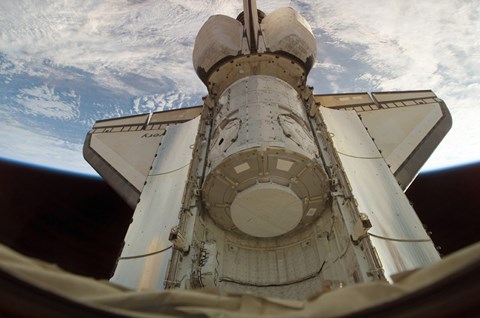 Framed Harmony Node in Space Shuttle Discovery's Cargo Bay Print