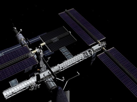 Framed Graphic Rendering of the International Space Station Print