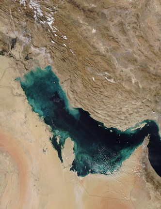 Framed Satellite View of the Persian Gulf Print