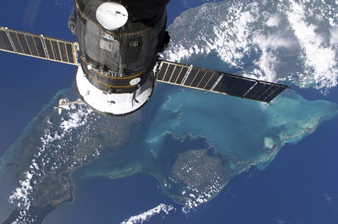 Framed Docked Progress 22 Spacecraft Print