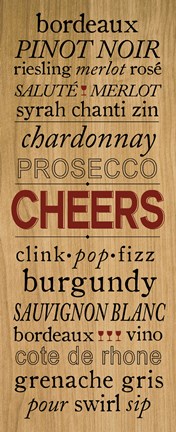 Framed Wine Words II Print