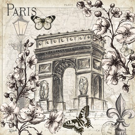 Framed Paris in Bloom II Print