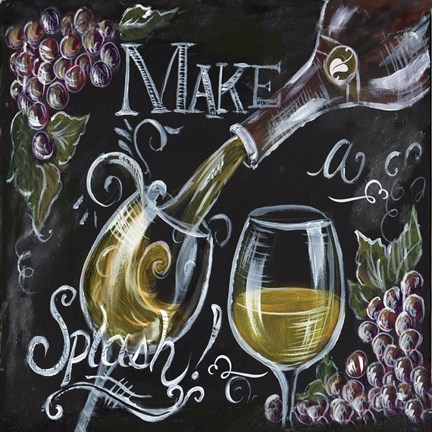 Framed Chalkboard Wine II Print