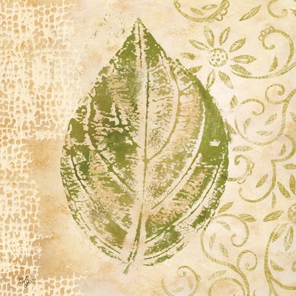 Framed Leaf Scroll IV Print