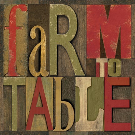 Framed Printers Block Farm To Table I Print