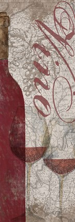 Framed Vino and Vin Panel I Print