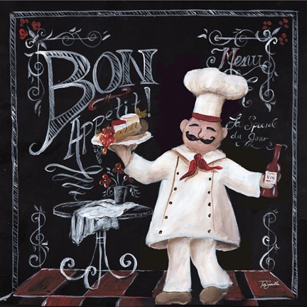 Framed Chalkboard Chefs II Print