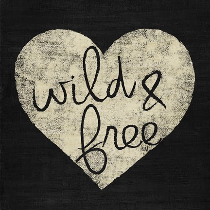 Framed Graffiti Heart Black/Cream III Print