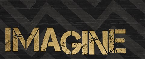 Framed Chevron Sentiments Black/Gold Panel V Print