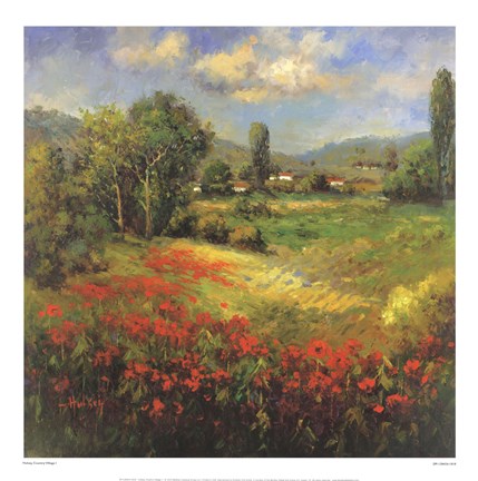 Framed Country Village I Print