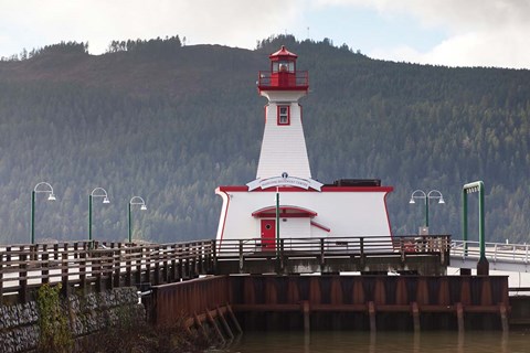 Framed Lighthouse, Port Alberni, Harbor Quay Marina, Vancouver Island, British Columbia, Canada Print
