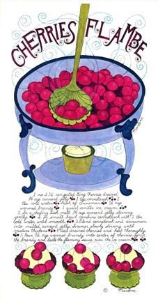 Framed Cherries Flambe Print