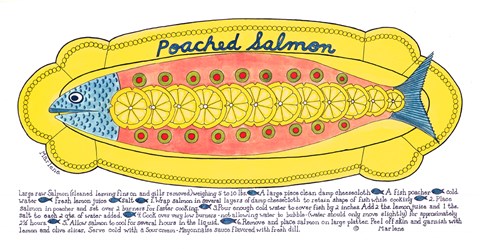 Framed Poached Salmon Print