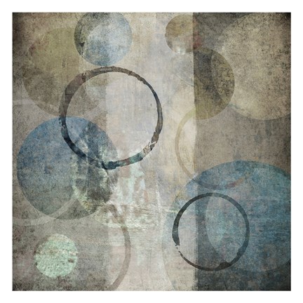 Framed Stone Circles Blue Print