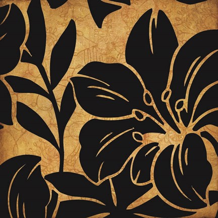Framed Black and Gold Flora 2 Print