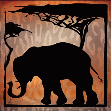 Framed Safari Silhouette IV Print