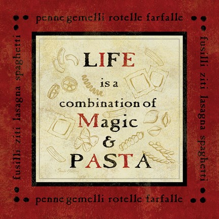 Framed Pasta Sayings I Print