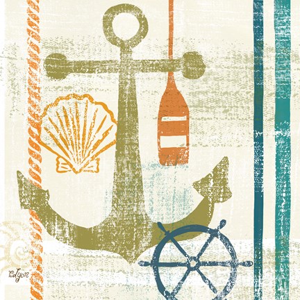 Framed Nautical Brights I Print