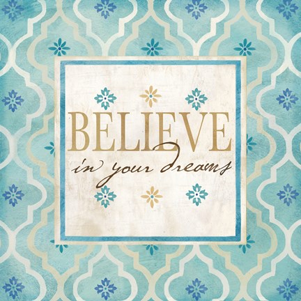 Framed Blue Geo Sentiments I Print