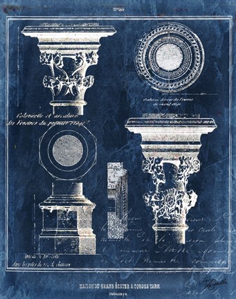 Framed Vintage Blueprints I Print