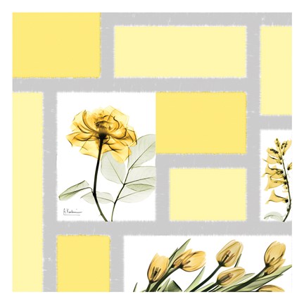 Framed Mondrian Flowers 1 Print
