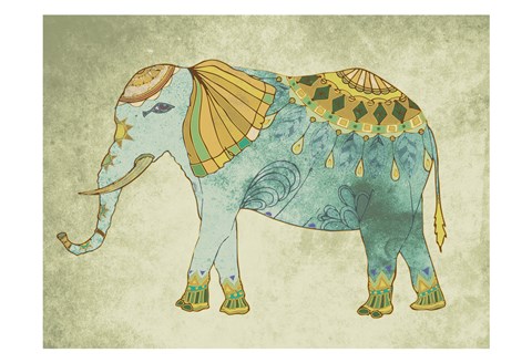 Framed Indian Elephant Print