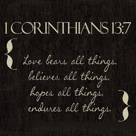 Framed 1 Corinthians 13-7-NKV Print